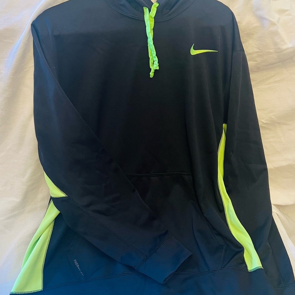 Nike Men's Black and Neon Yellow Performance Jacket